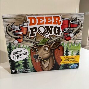 Hasbro Deer Pong Talking Deer Family Game Ages 8 and up.  New